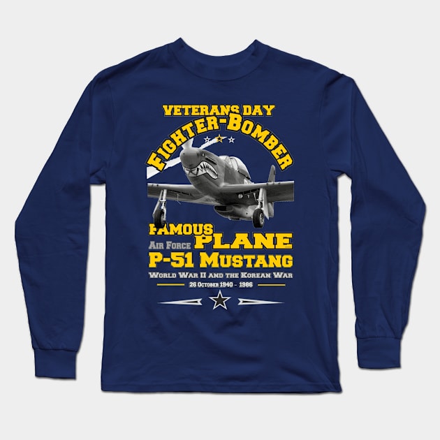 P-51 MUSTANG Fighter Bomber Long Sleeve T-Shirt by comancha